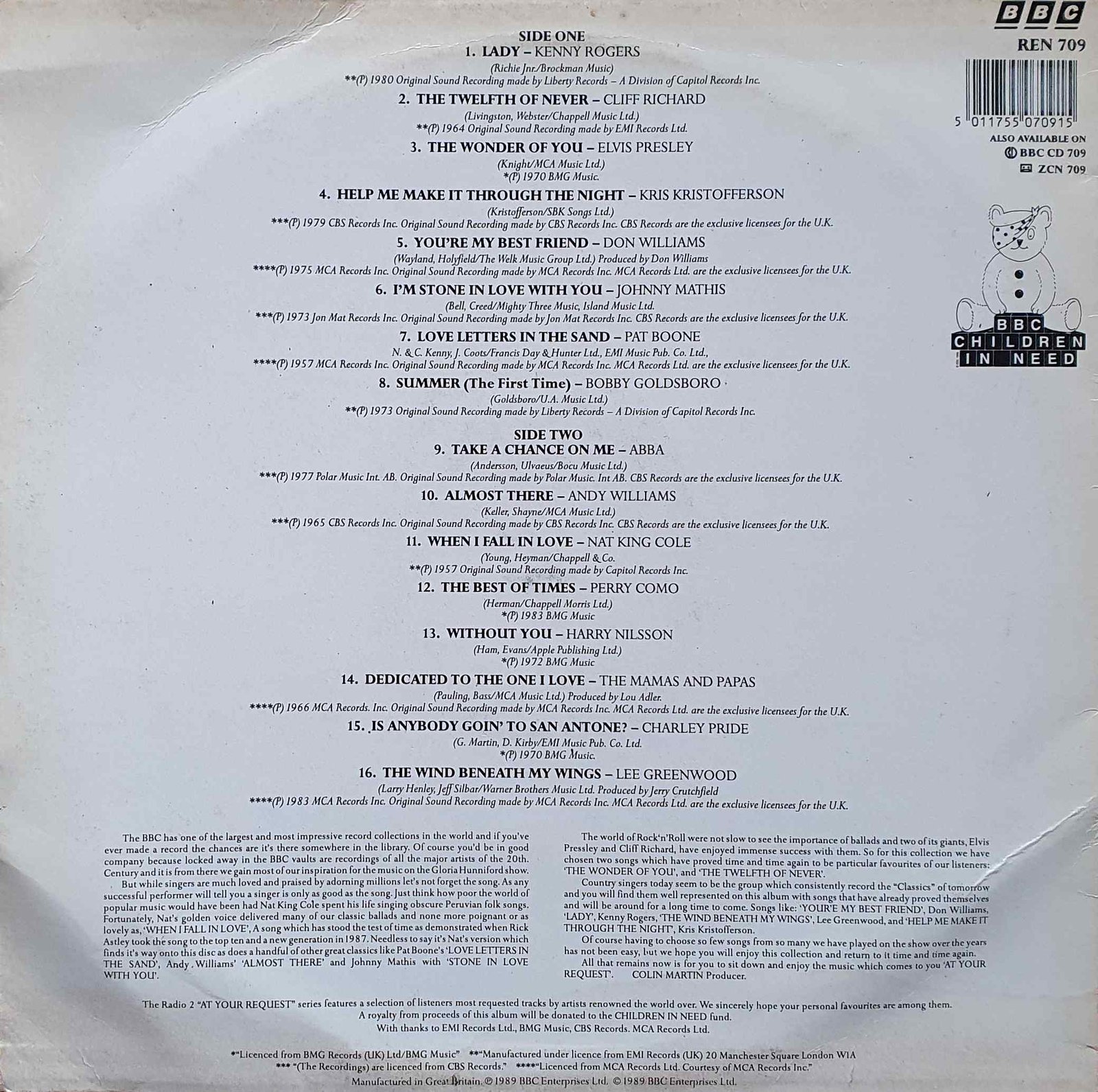 Back cover of REN 709